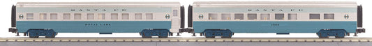 MTH 30-68350 O Gauge RailKing Santa Fe 2-Car 60’ Streamlined Sleeper/Diner Set
