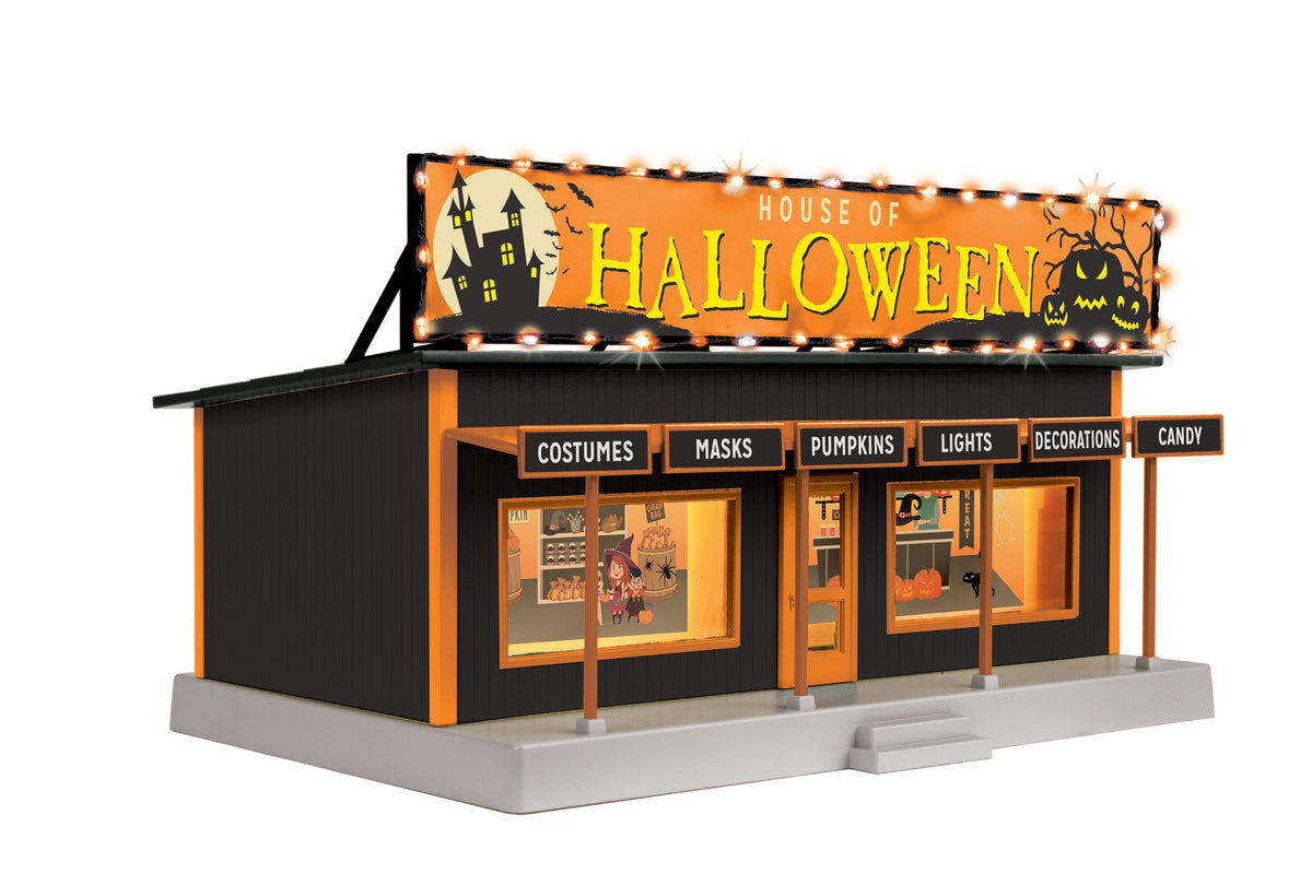 MTH 30-90728 O Scale RailKing Halloween Road Side Stand w/Operating Lights (House of Halloween)