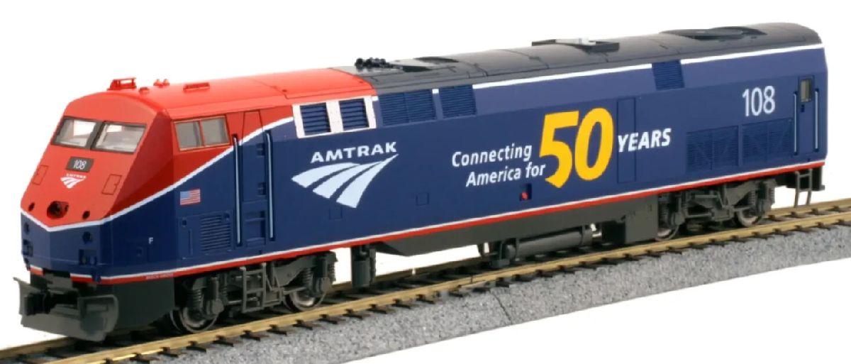 Kato 176-6037 N Scale Amtrak GE P42 Phase IV 50th Anniversary #108