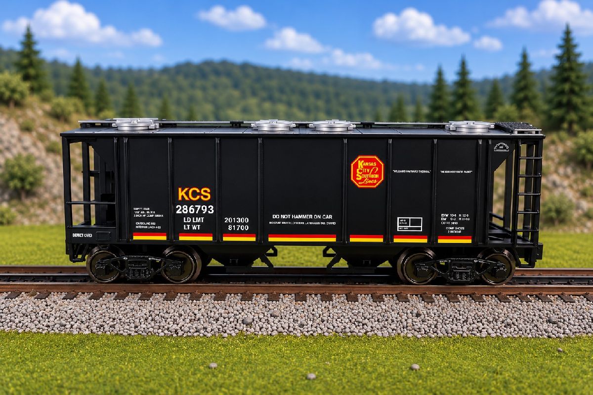 Ready Made Trains 86391 O Gauge KCS 2 Bay Covered Hopper