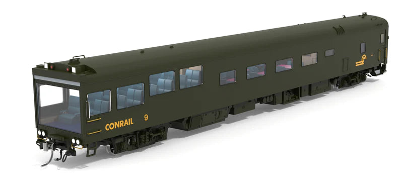 Broadway Limited 10179 HO Conrail Track Inspection Car, #9, Green & Yellow, 1997-1999 Appearance