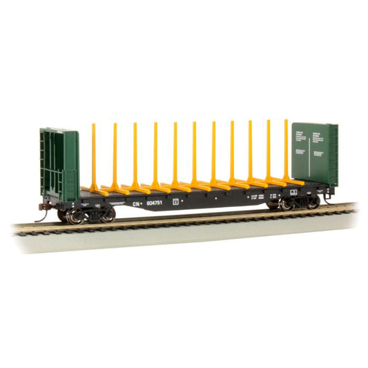 Bachmann 12902 52ft Center-Beam Bulkhead Flatcar Canadian National #604751