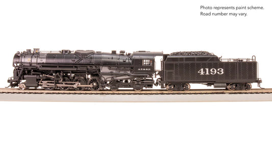 Broadway Limited 7845 ATSF 2-8-4 Berkshire, T1a #4193, 4-axle Tender, Spoked Main Driver, No-Sound/DCC Ready