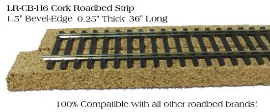 Cork Roadbed, 6mm, 36" Bevel Strips for HO Scale