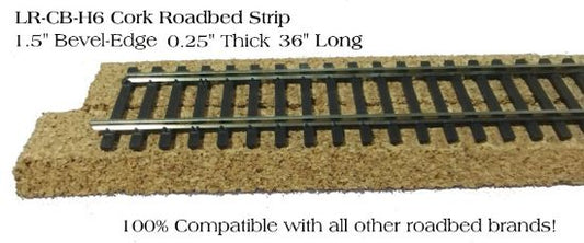 Cork Roadbed, 6mm, 36" Bevel Strips for HO Scale