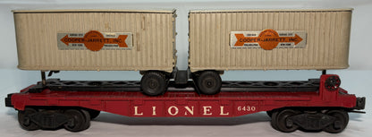 Lionel Post War 6430 O Gauge Twin Piggyback Grey Vans