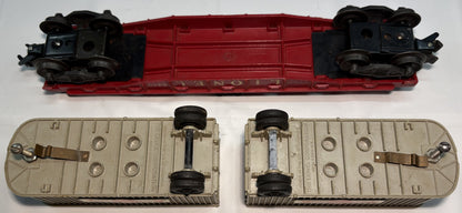 Lionel Post War 6430 O Gauge Twin Piggyback Grey Vans