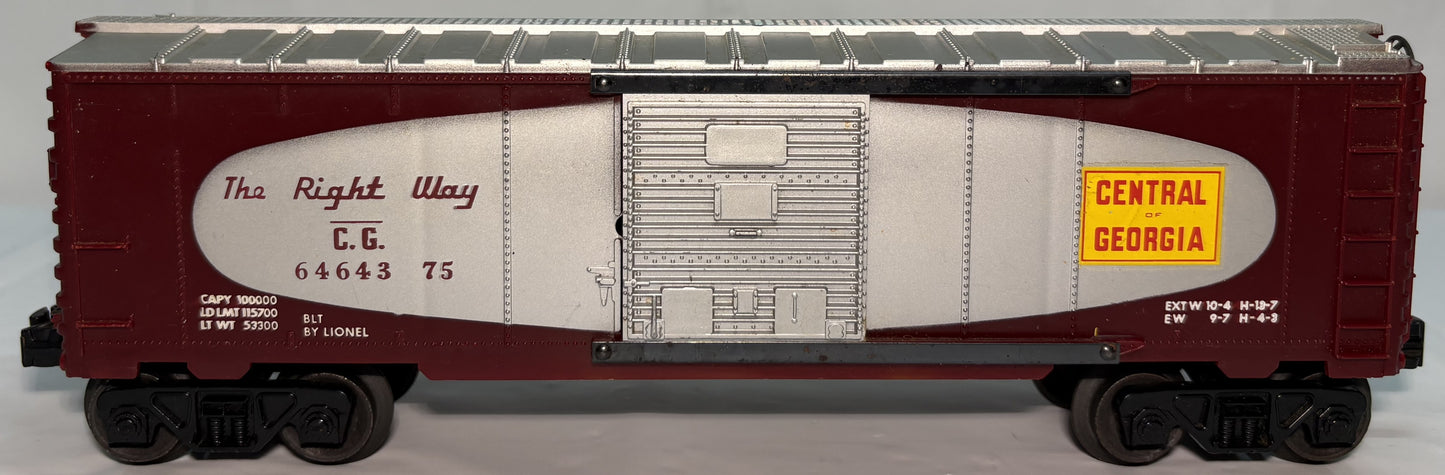 Lionel Post War 6464-375 O Gauge Central Georgia Box Car