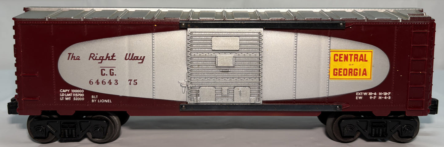 Lionel Post War 6464-375 O Gauge Central Georgia Box Car