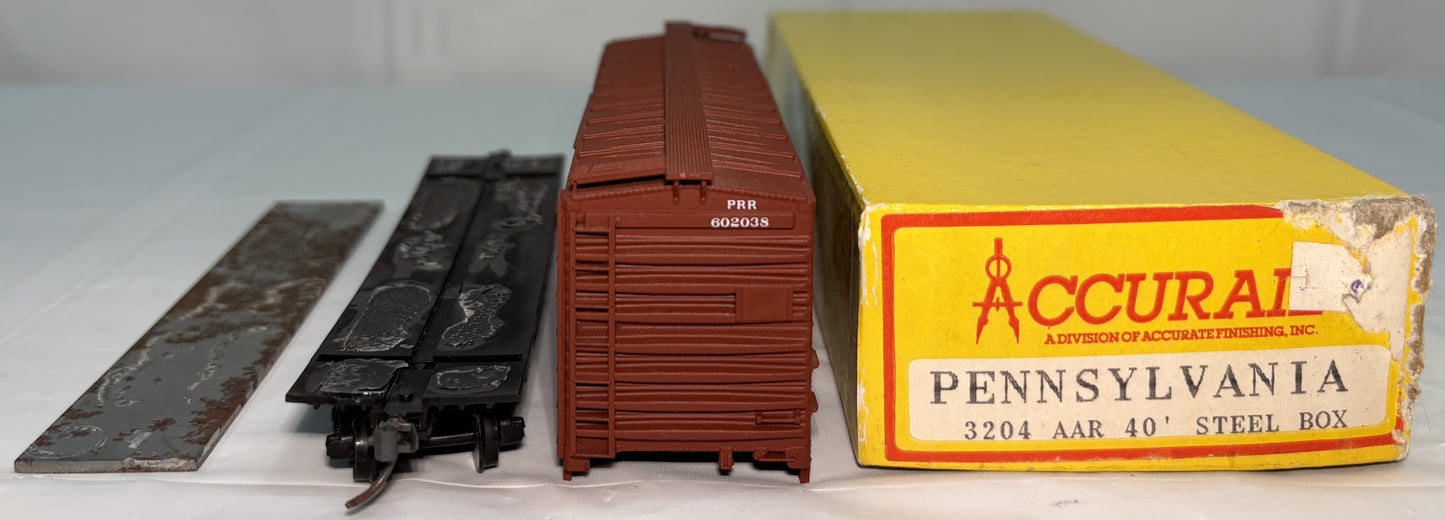Accurail 3204 HO PRR Pennsylvania 40' AAR Steel Box Car #602038