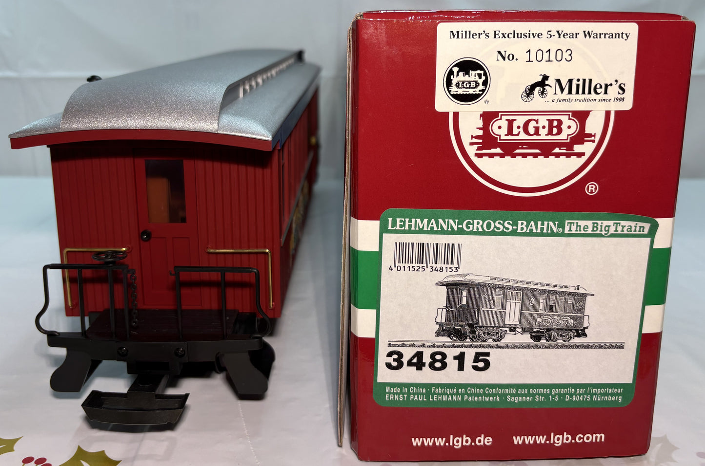 LGB 34815 G Gauge Seasons Greetings Combine Car
