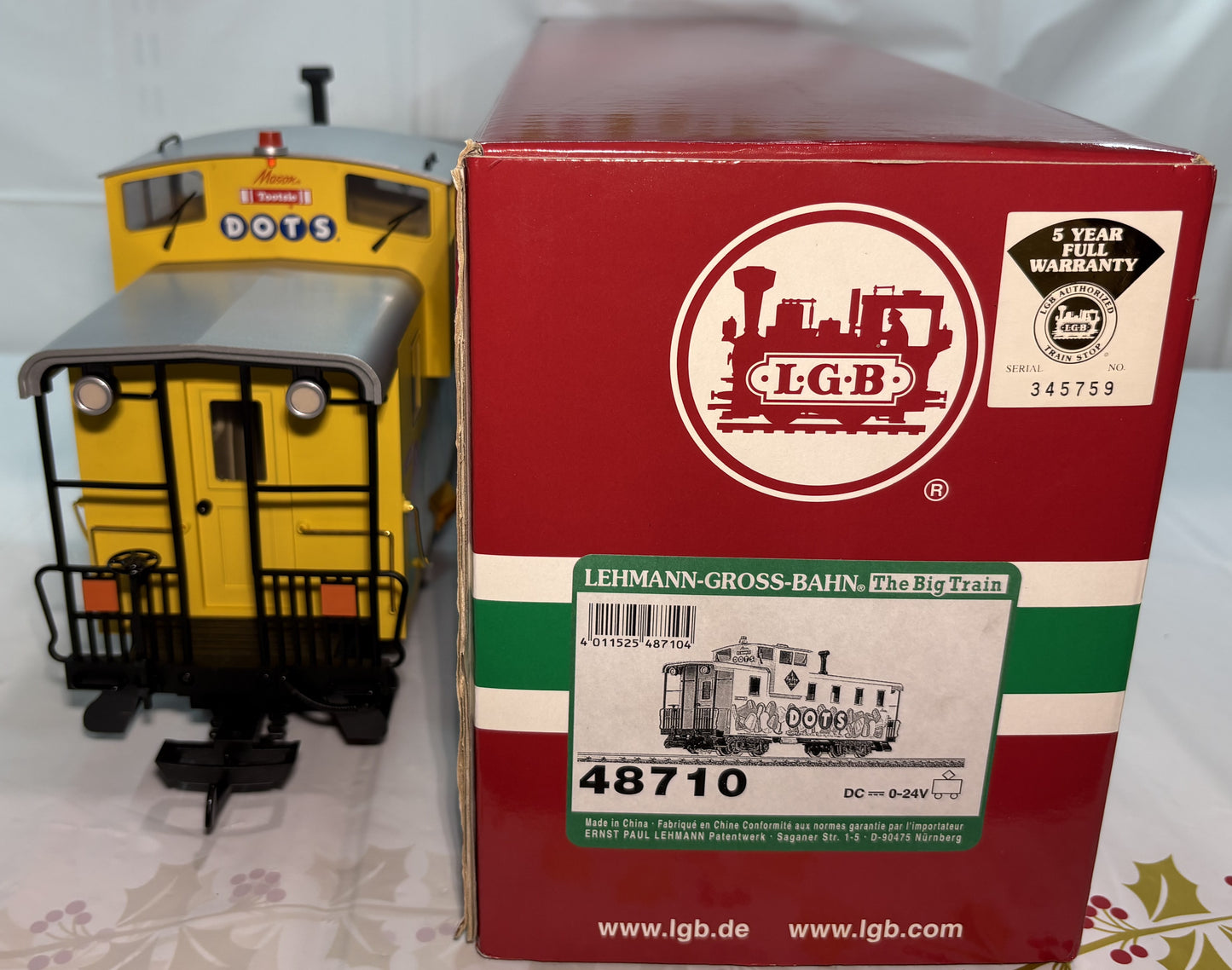 LGB 48710 G Gauge DOTS Candy Caboose (Metal Wheels)