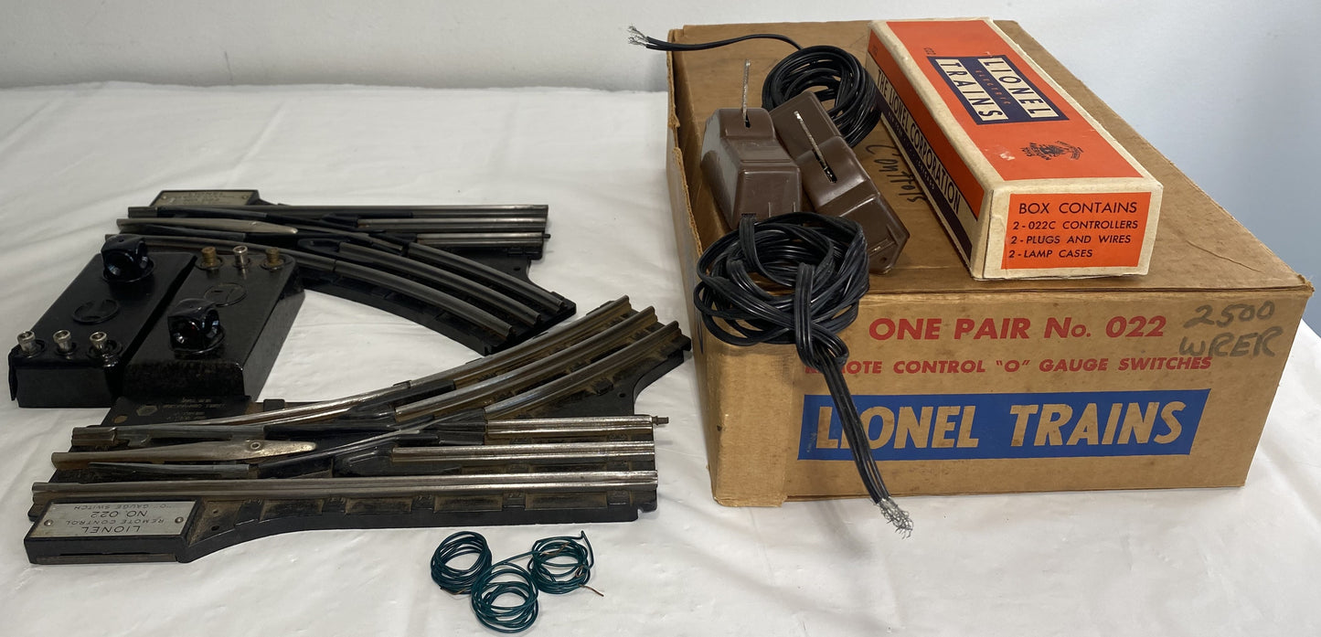 Lionel Post War 022 Remote Control O Gauge Switches, Pair C-6