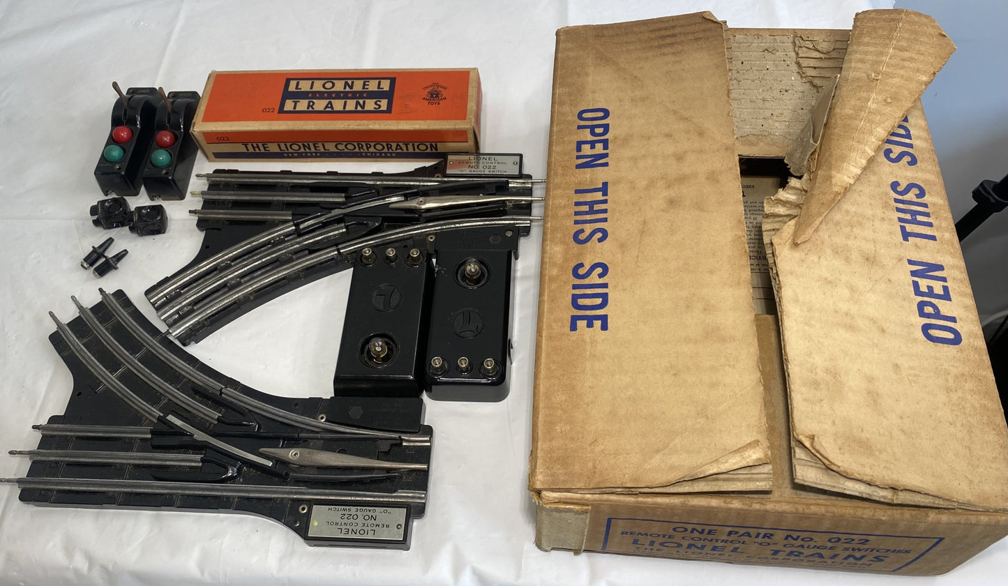 Lionel Post War 022 Remote Control O Gauge Switches, Pair C-7