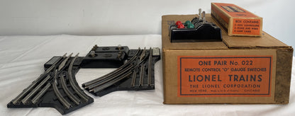 Lionel Post War 022 Remote Control O Gauge Switches, Pair C-8