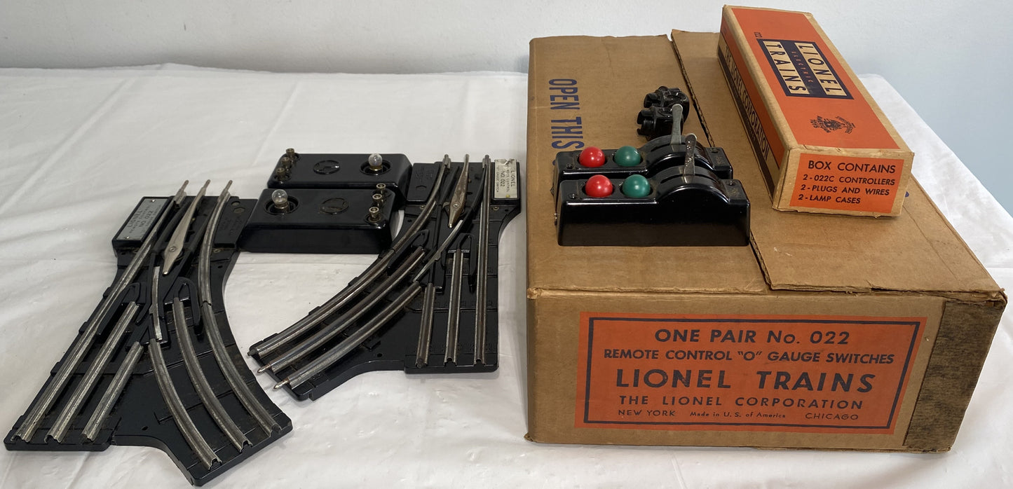 Lionel Post War 022 Remote Control O Gauge Switches, Pair C-8