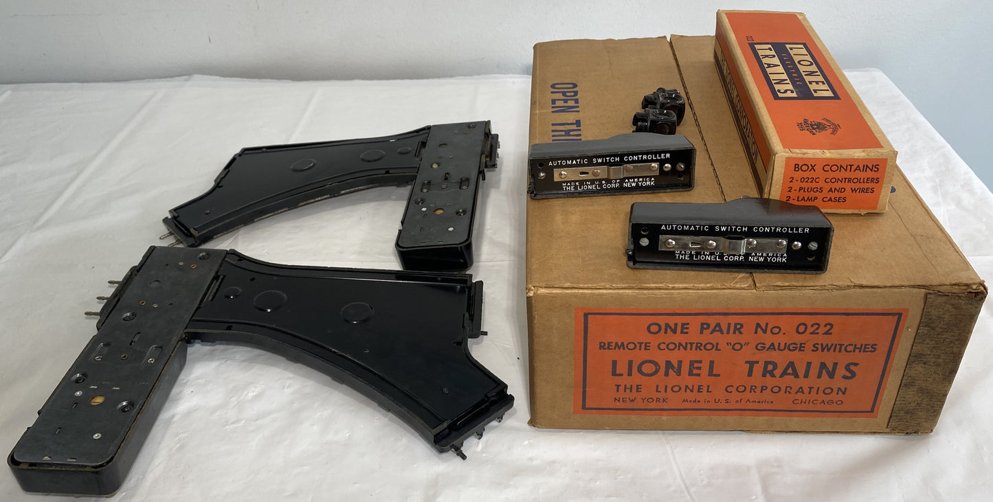 Lionel Post War 022 Remote Control O Gauge Switches, Pair C-8
