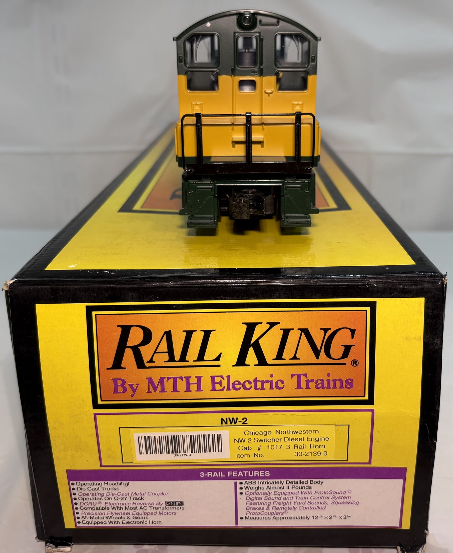 MTH 30-2139-0 O Scale Rail King Chicago & North Western NW-2 Switcher Diesel Engine 3 Rail Horn