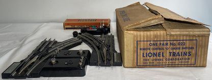 Lionel Post War 022 Remote Control O Gauge Switches, Pair C-7