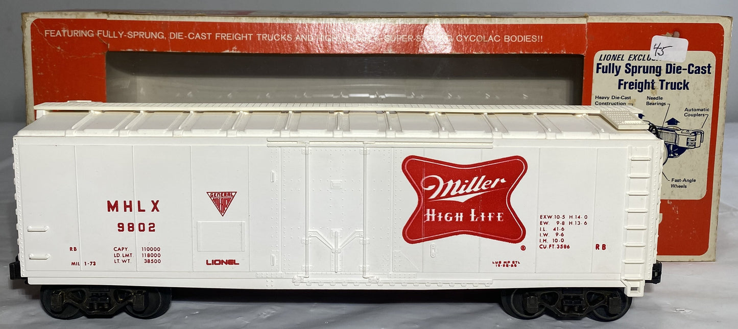 Lionel Modern 9802 Miller Beer Reefer