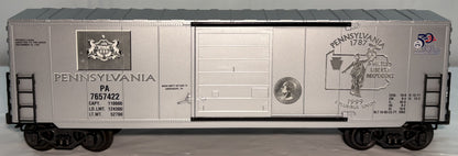 K-Line K765-7422 O Gauge Pennsylvania Commemorative Quarter Boxcar