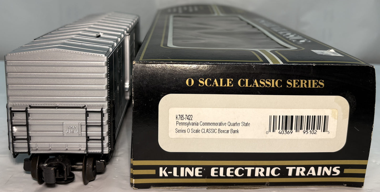 K-Line K765-7422 O Gauge Pennsylvania Commemorative Quarter Boxcar