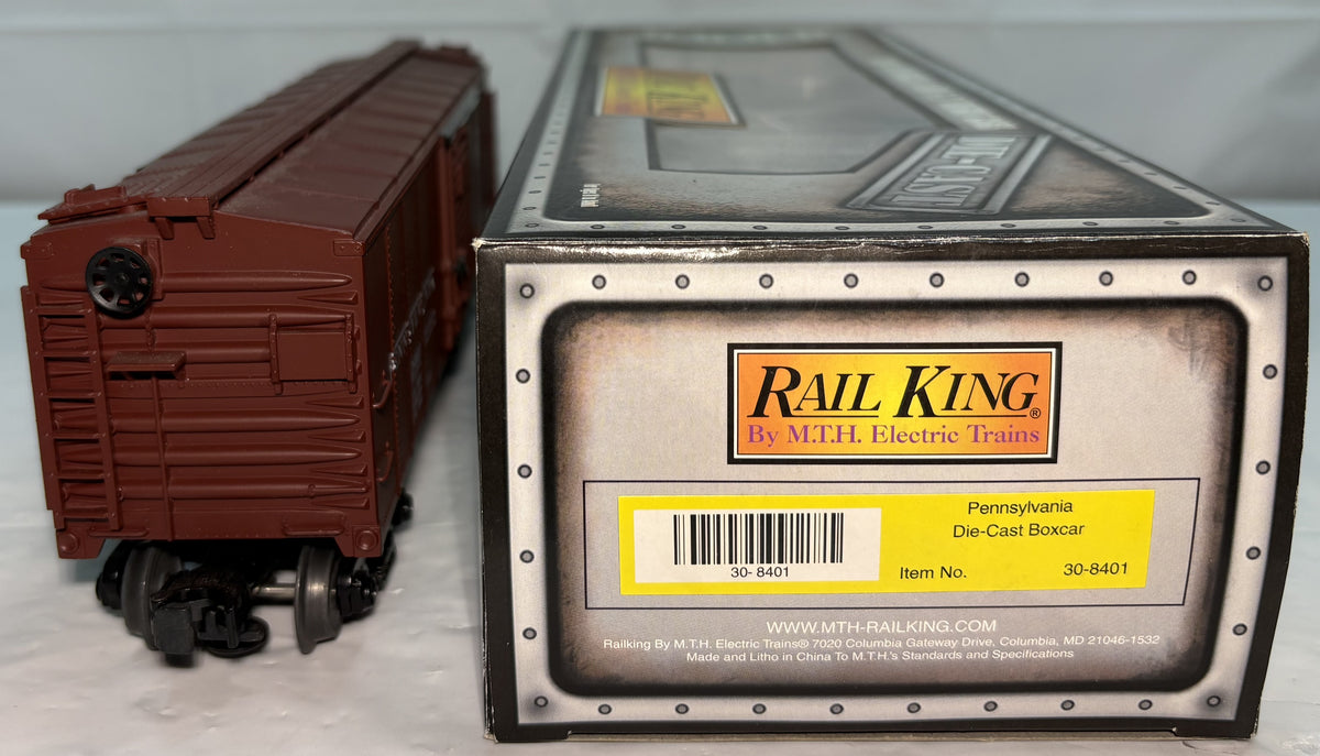 MTH 30-8401 O Gauge RailKing Pennsylvania Die-Cast Boxcar