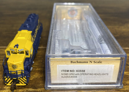 Bachmann 63558 N Alaska Railroad EMD GP40 Diesel Locomotive #3008
