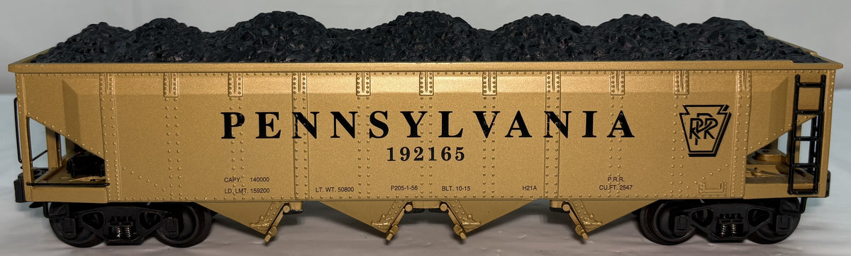 K-Line K623-1898 O Gauge Pennsylvania Gold Diecast 4-Bay Coal Hopper Train Cars