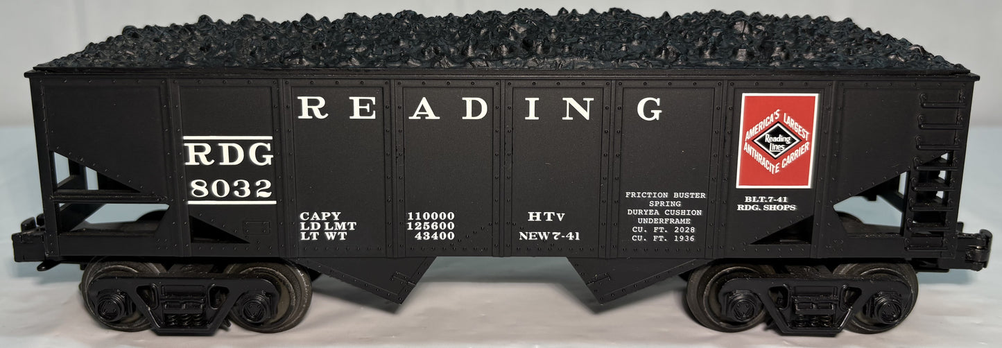 Industrial Rail 4007 O Gauge Reading 2-Bay Hopper with Coal Load