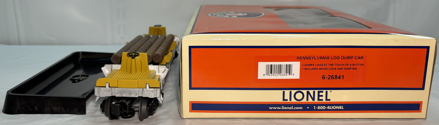 Lionel 6-26841 O Gauge Pennsylvania Railroad Log Dump Car #224