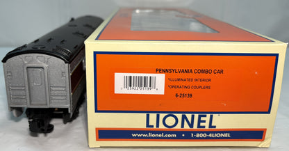 Lionel 6-25139 O Gauge Pennsylvania Combo Coach Car #8701