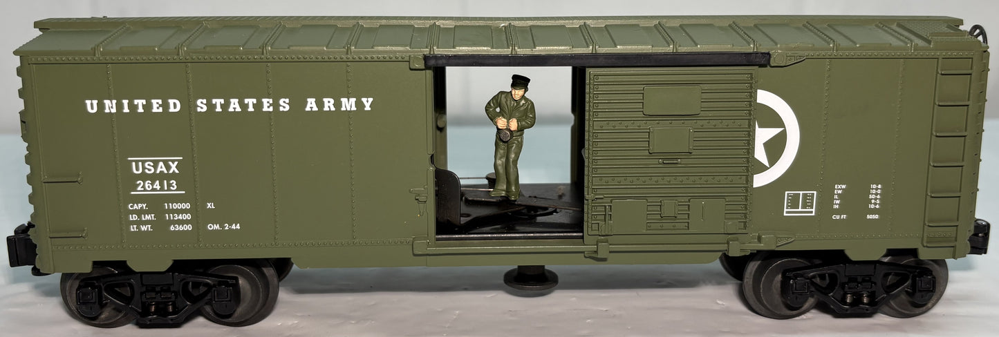 Lionel 6-26776 O Gauge U.S. Army Operating Box Car USAX #26413