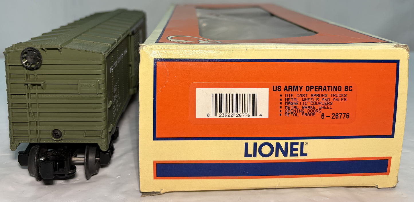 Lionel 6-26776 O Gauge U.S. Army Operating Box Car USAX #26413