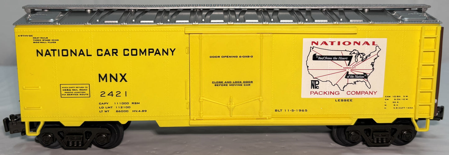 MTH MT-9402L O Gauge Refrigerator Car National Car Company