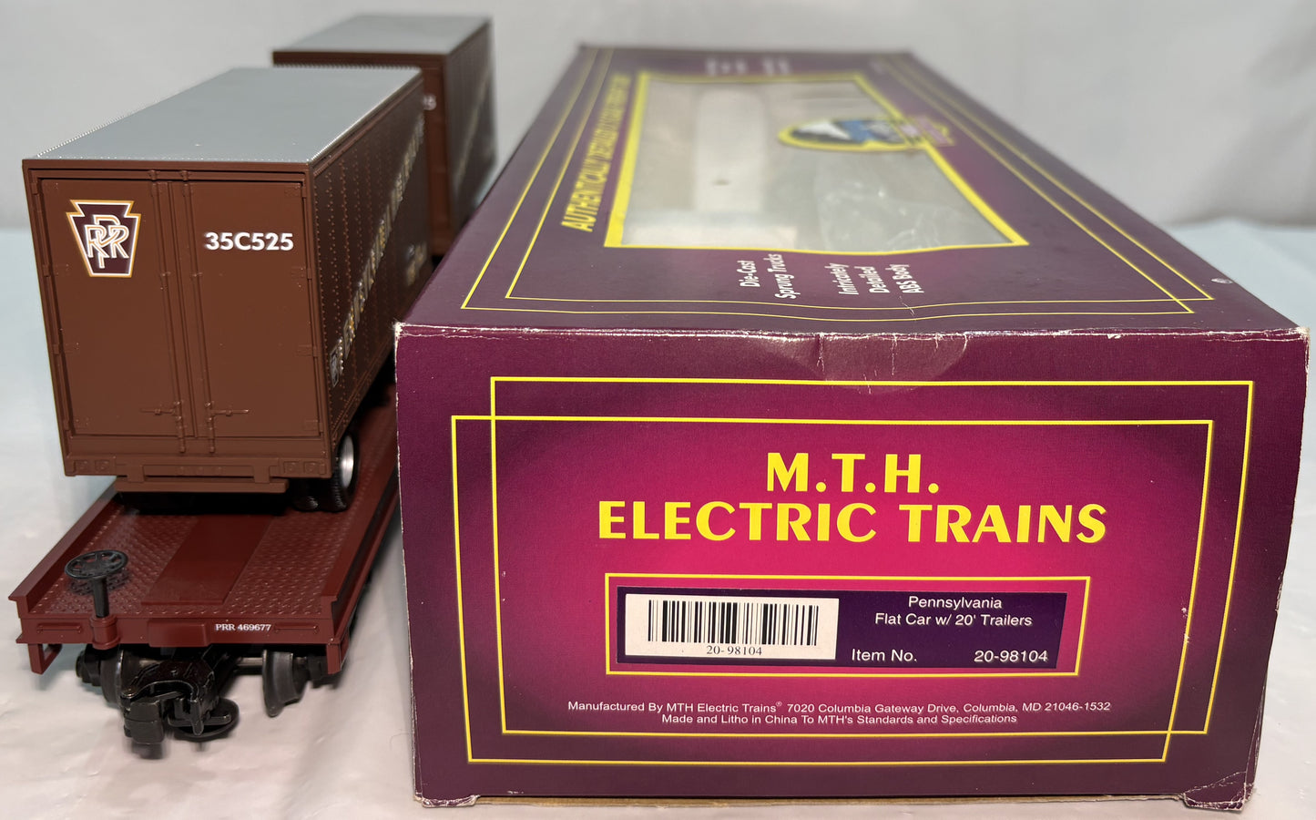 MTH 20-98104 O Gauge Premier Pennsylvania Flat Car