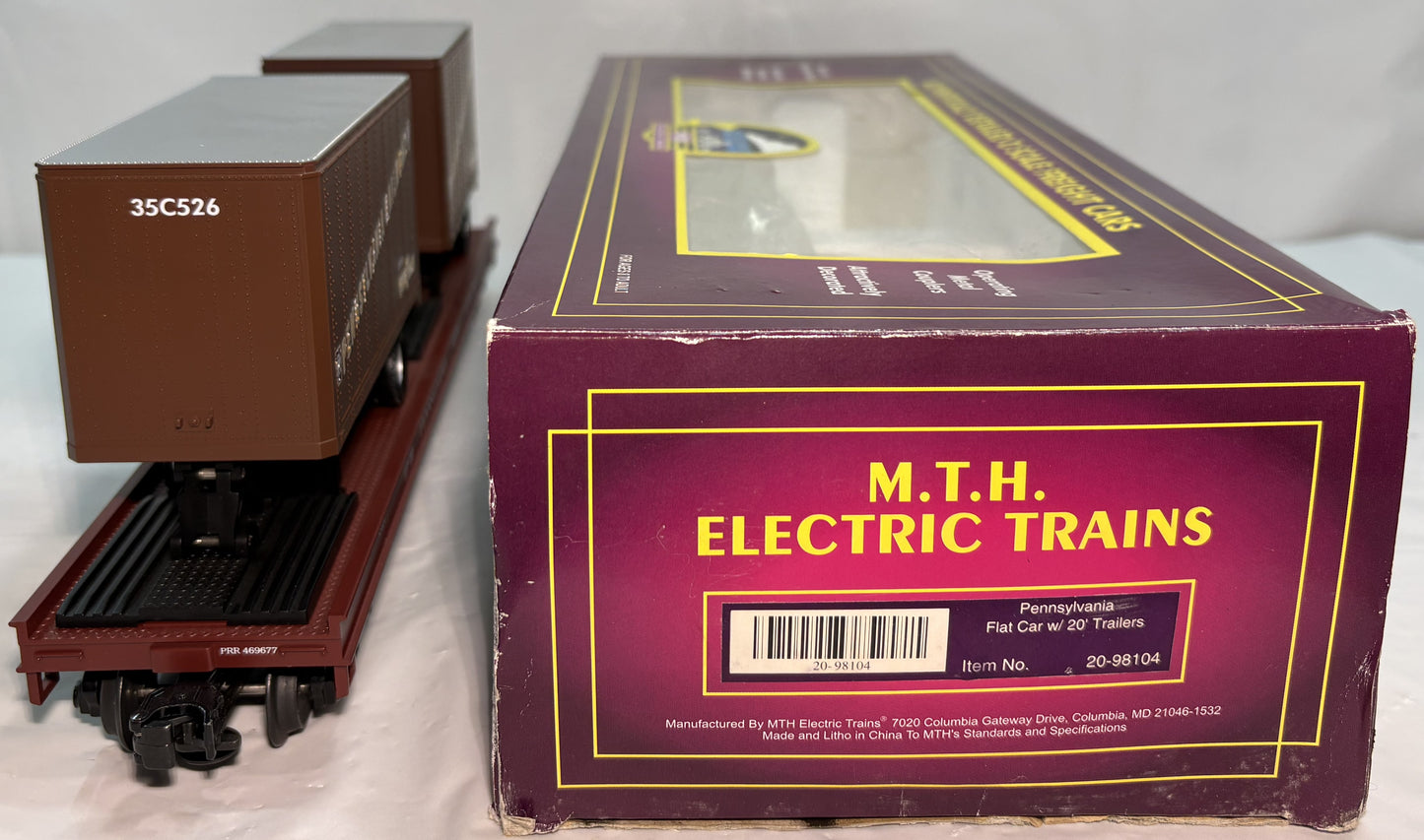MTH 20-98104 O Gauge Premier Pennsylvania Flat Car