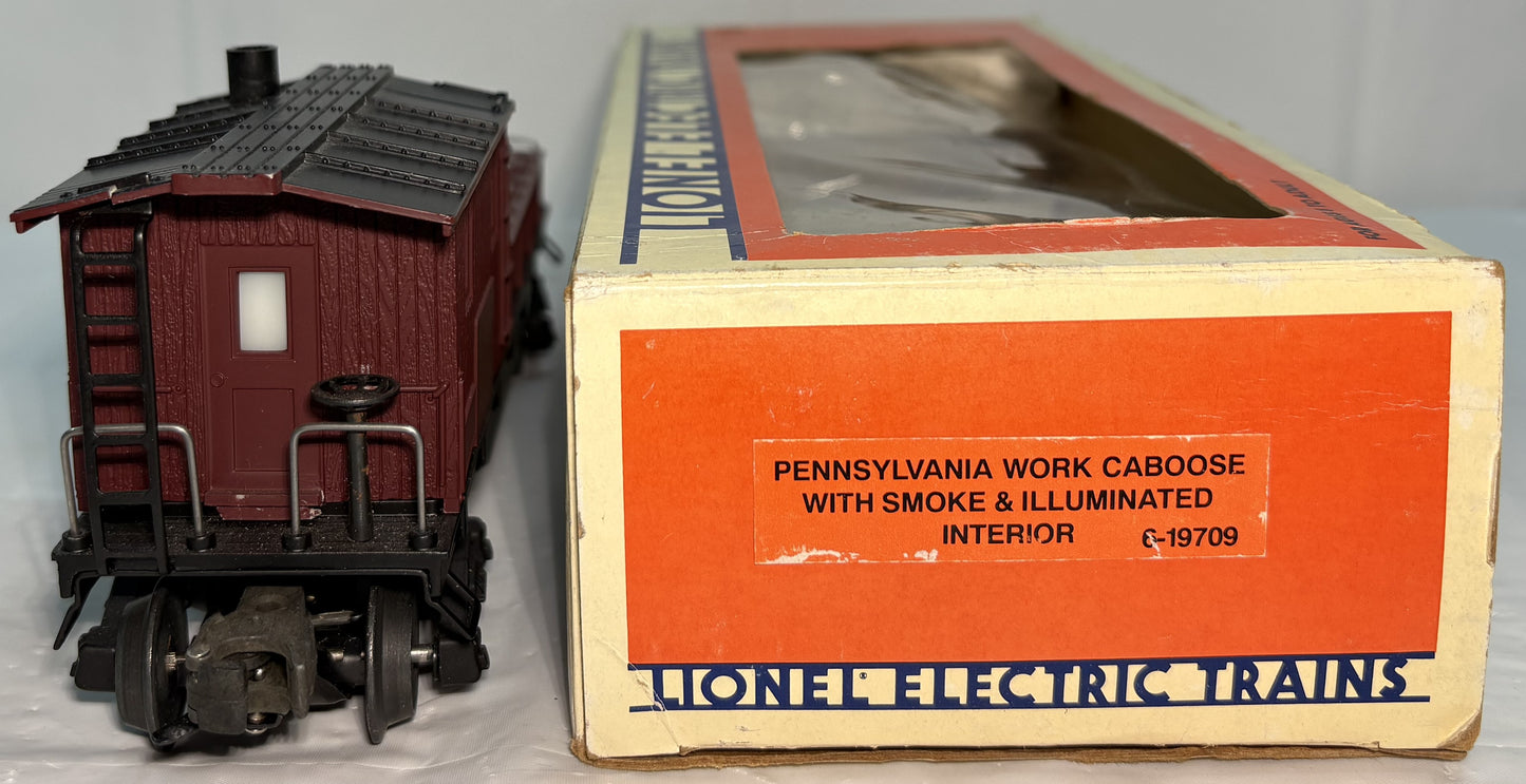 Lionel 6-19709 O Scale Pennsylvania Illuminated Work Caboose with Smoke #19709