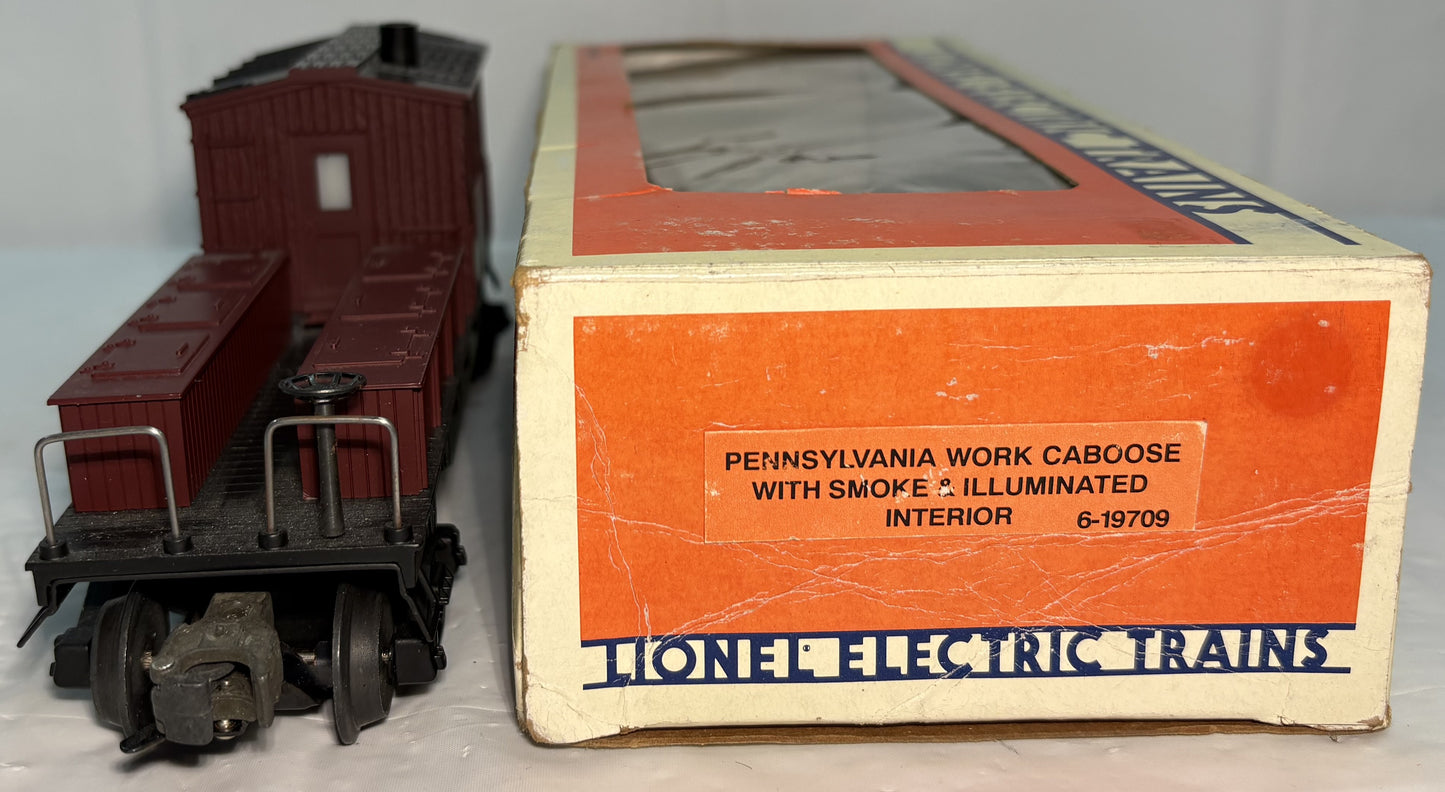 Lionel 6-19709 O Scale Pennsylvania Illuminated Work Caboose with Smoke #19709