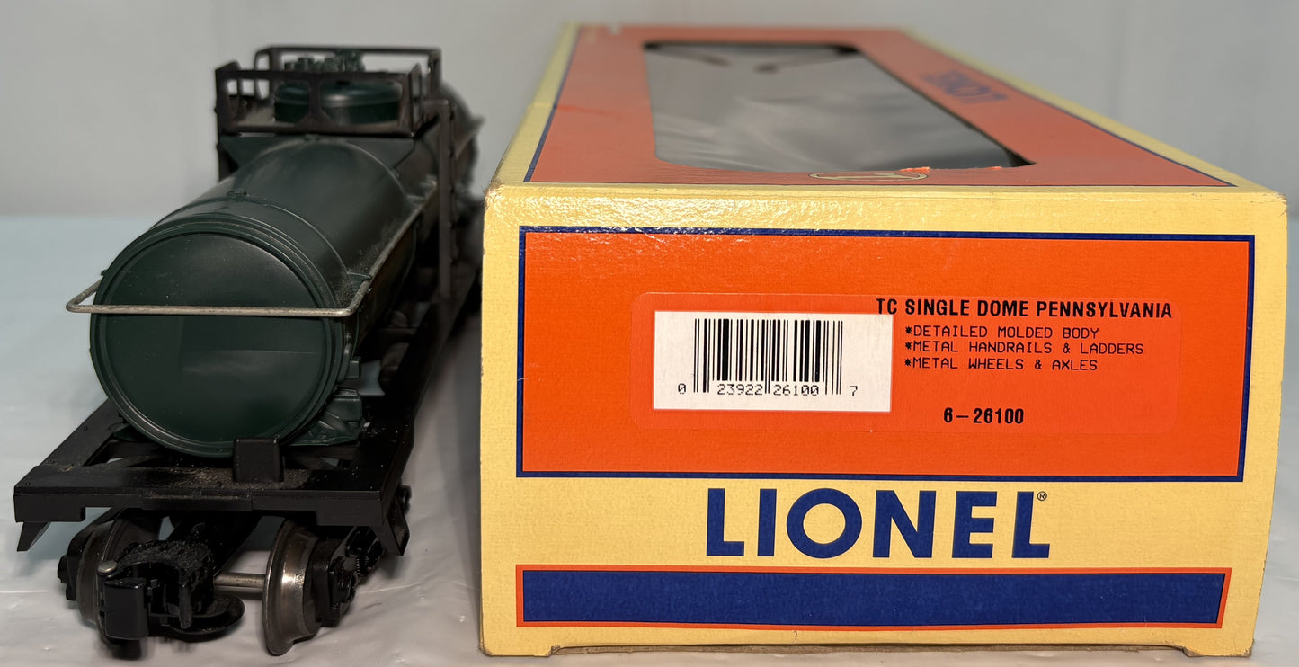 Lionel 26100 O Gauge Pennsylvania Single-Dome Tank Car