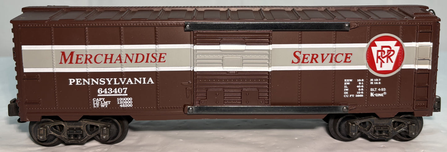 K-line 643407 O Gauge Pennsylvania Railroad Boxcar