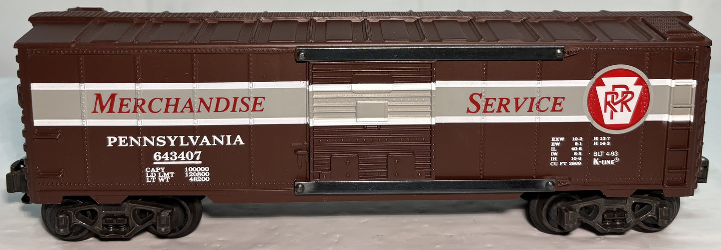 K-line 643407 O Gauge Pennsylvania Railroad Boxcar
