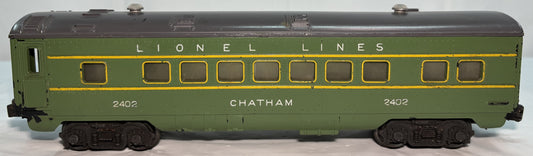 Lionel Post War 2402 O Gauge Chatham Pullman Passenger Car
