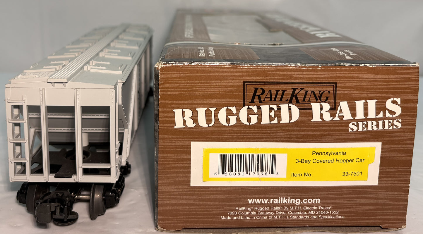 MTH 33-7501 O Gauge Rugged Rails Pennsylvania Covered Hopper Car