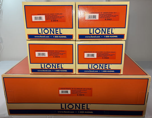 Lionel Modern 6-35415 Union Pacific 18" Aluminum Streamlined Passenger Car 4-Pack