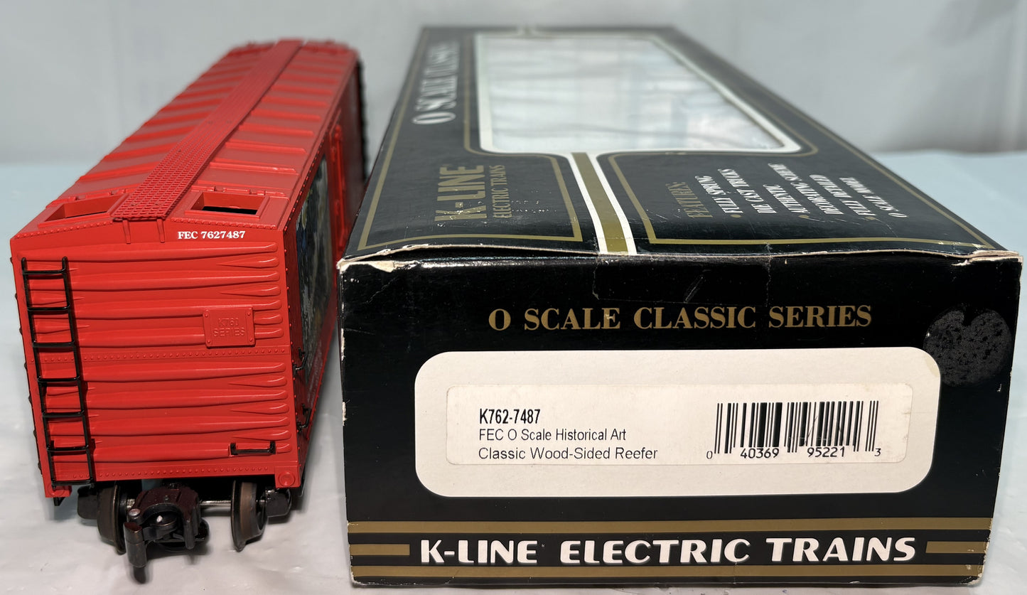 K-line K762-7487 O Scale Florida East Coast Historic Wood Sided Reefer #7627487