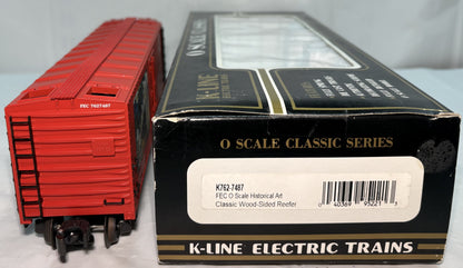K-line K762-7487 O Scale Florida East Coast Historic Wood Sided Reefer #7627487