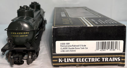 K-Line k-635-1891 O Scale Pennsylvania Railroad Double Dome Tank Car