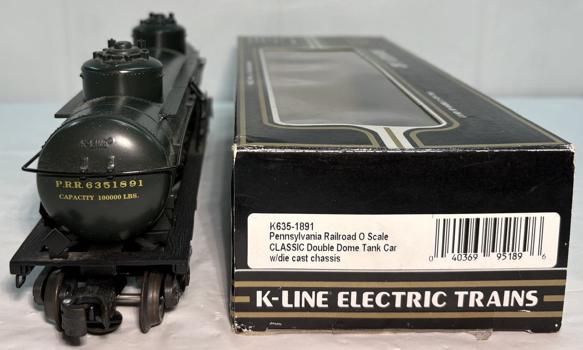 K-Line k-635-1891 O Scale Pennsylvania Railroad Double Dome Tank Car