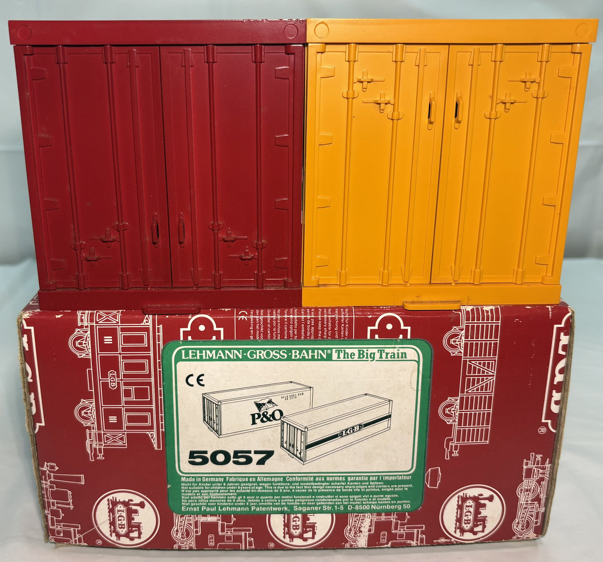 LGB 5057 G Scale P & O Shipping Container Set